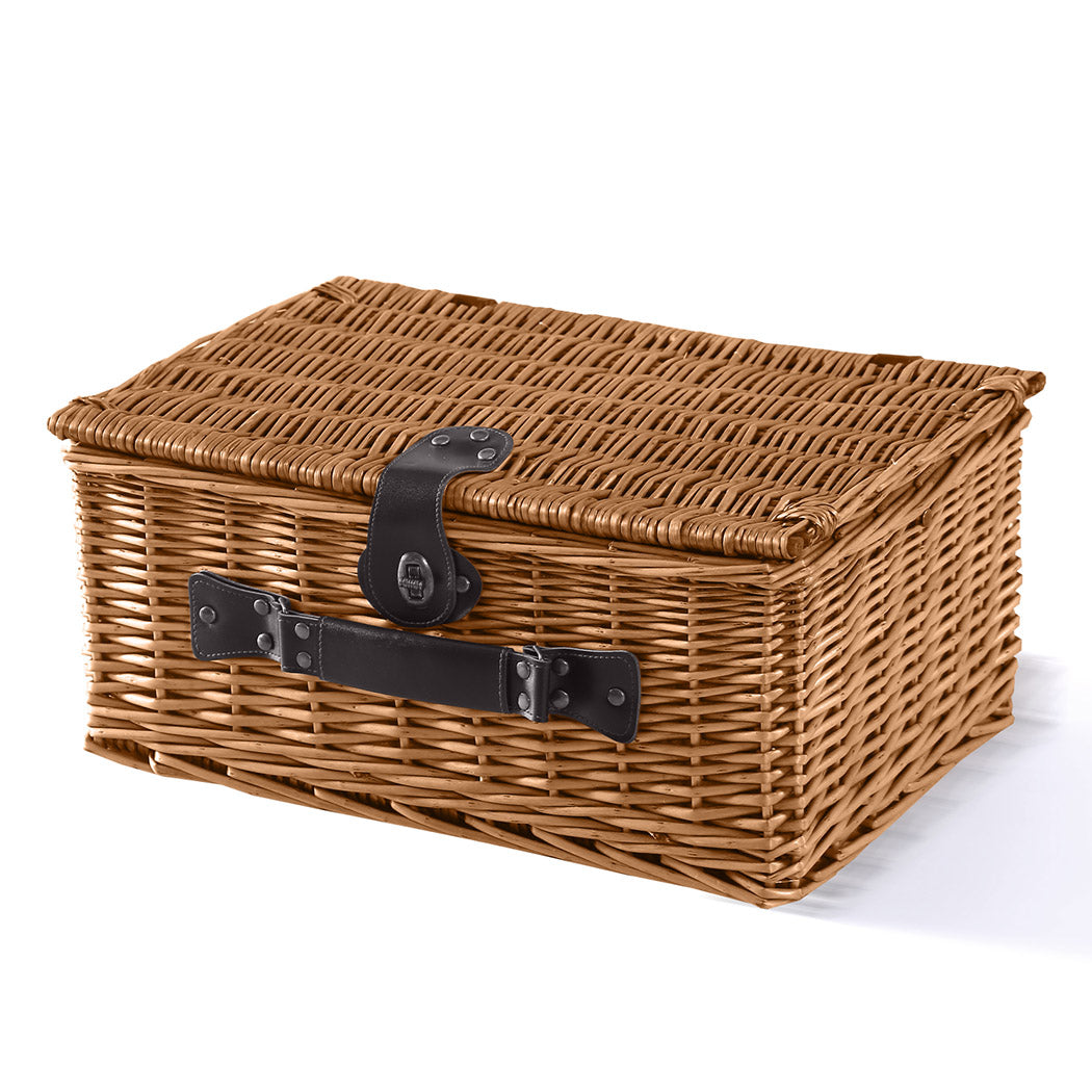 4 Person Picnic Basket Willow Baskets-1831592744083132417