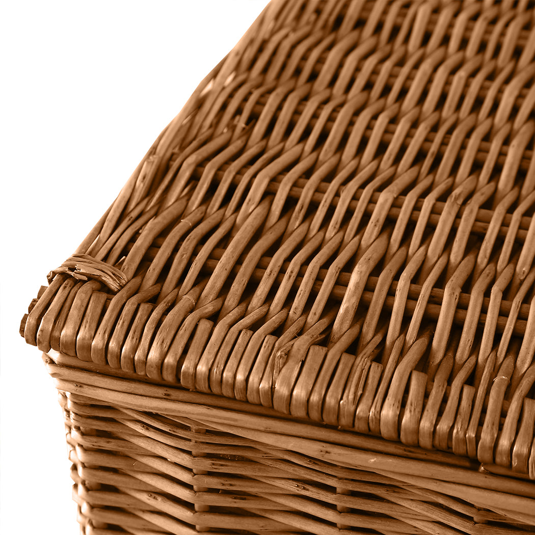 4 Person Picnic Basket Willow Baskets-1831592744083132421