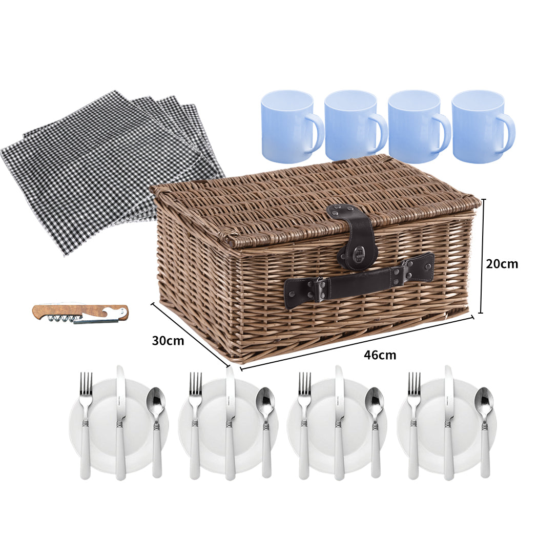 4 Person Picnic Basket Baskets Set Outdoor-1831592764744273922