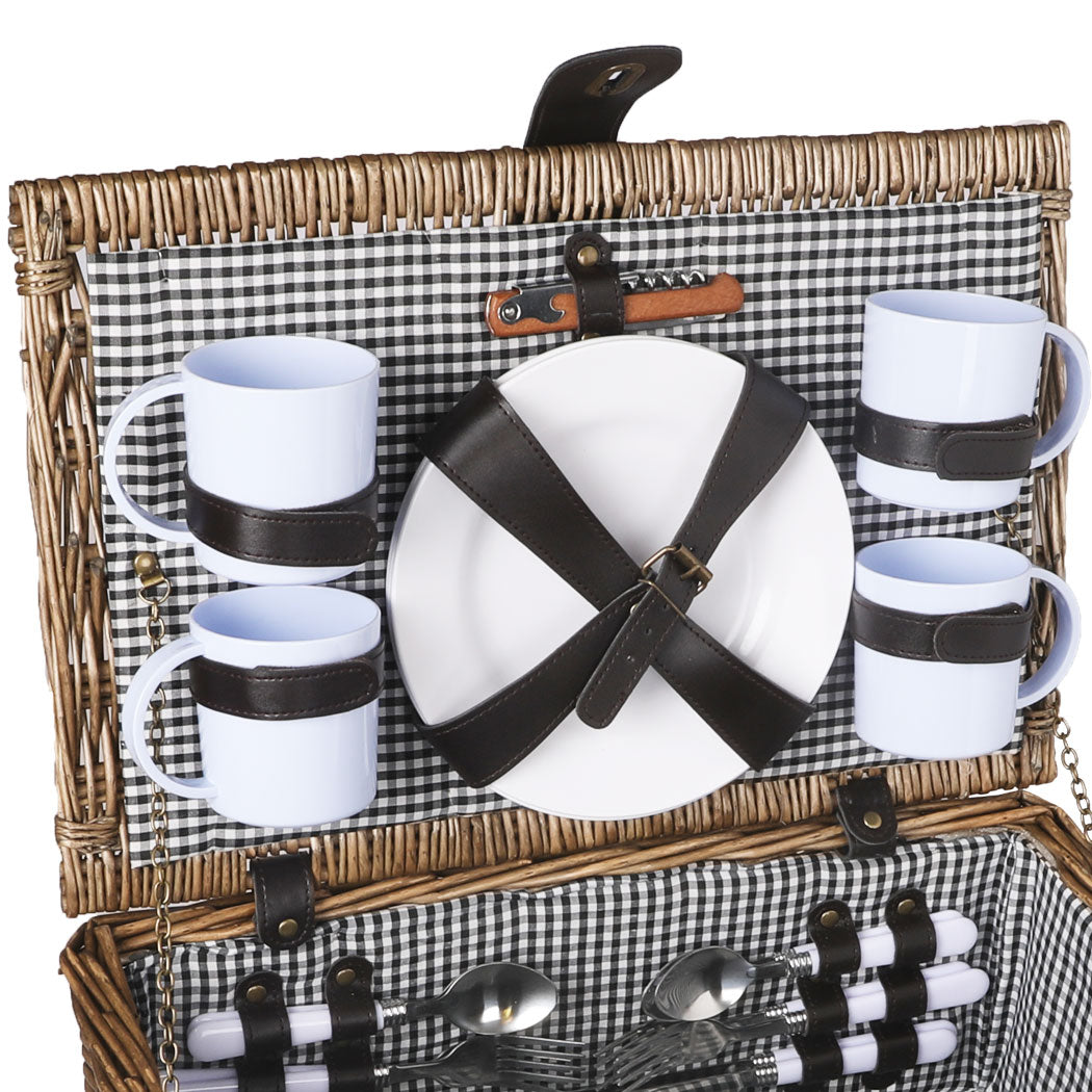 4 Person Picnic Basket Baskets Set Outdoor-1831592764744273924