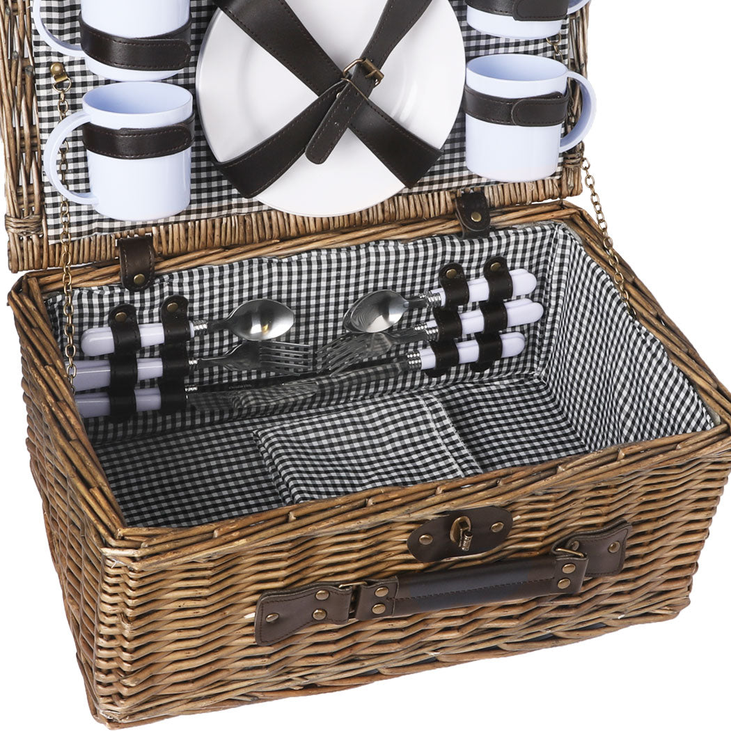 4 Person Picnic Basket Baskets Set Outdoor-1831592764744273925