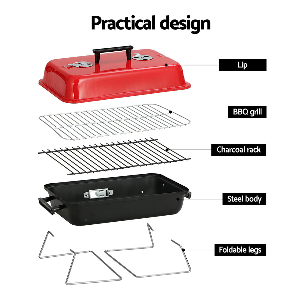 Grillz Charcoal BBQ Portable Grill