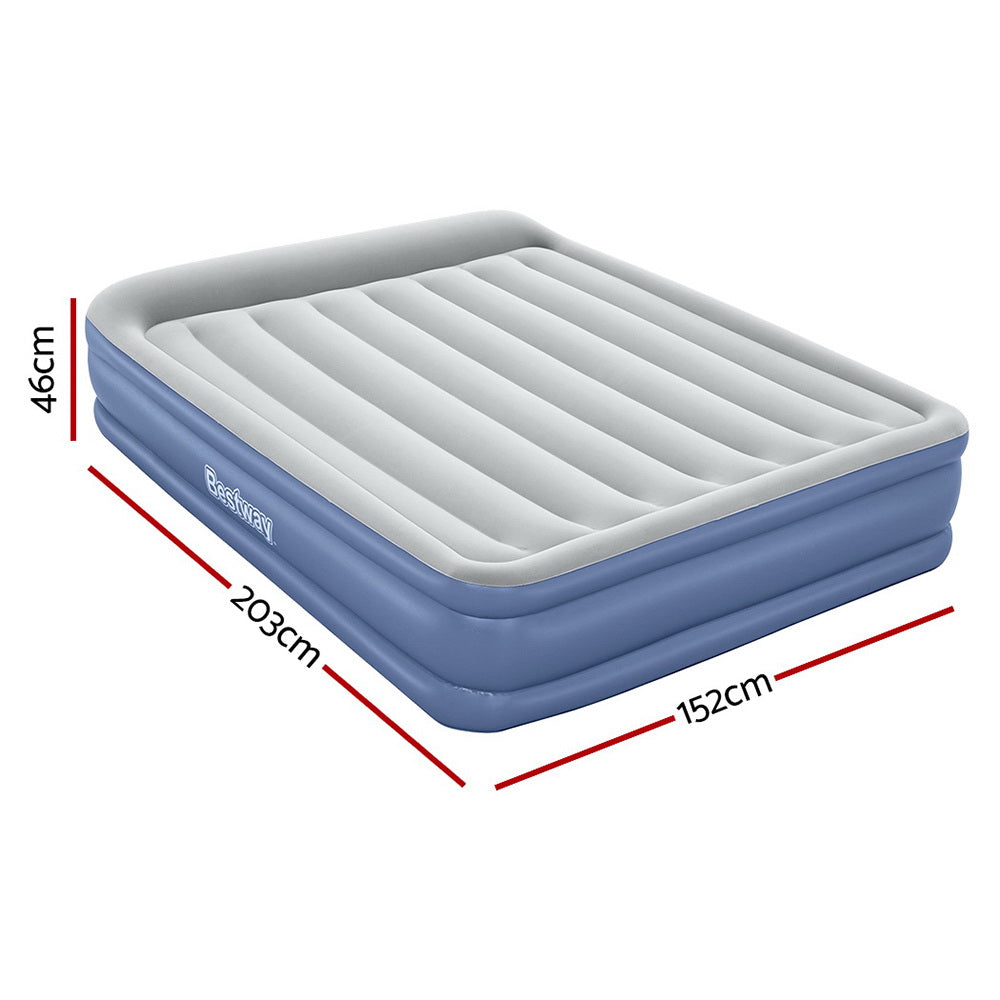 Bestway Air Mattress Queen Inflatable Bed 46cm Airbed Blue