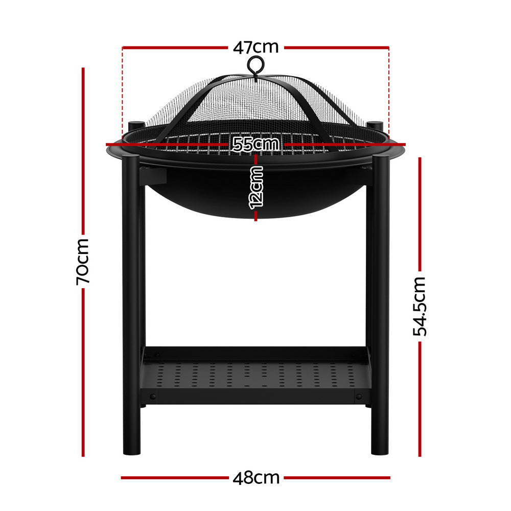 Grillz Fire Pit BBQ Grill 2-in-1 Outdoor