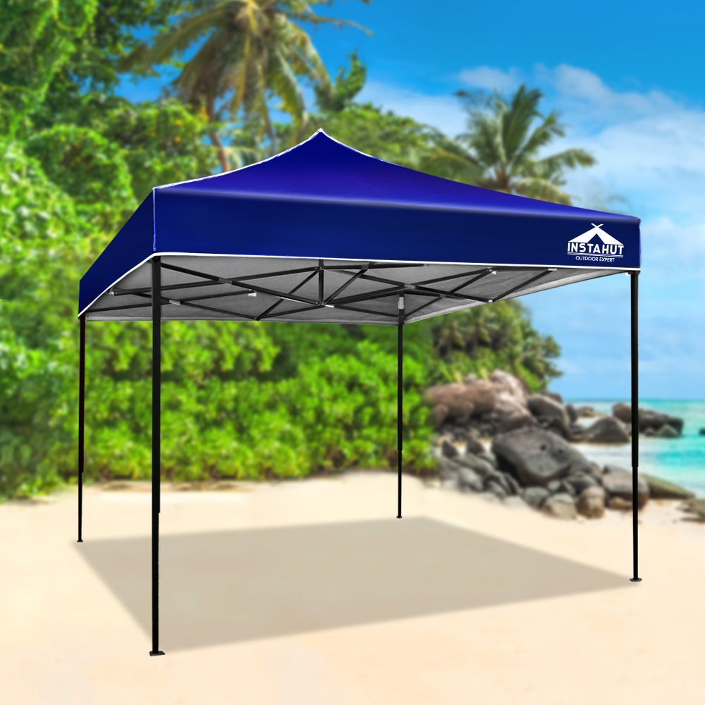 Instahut Gazebo Pop Up Marquee 3x3 Folding Tent Outdoor Camping 500D Oxford Blue