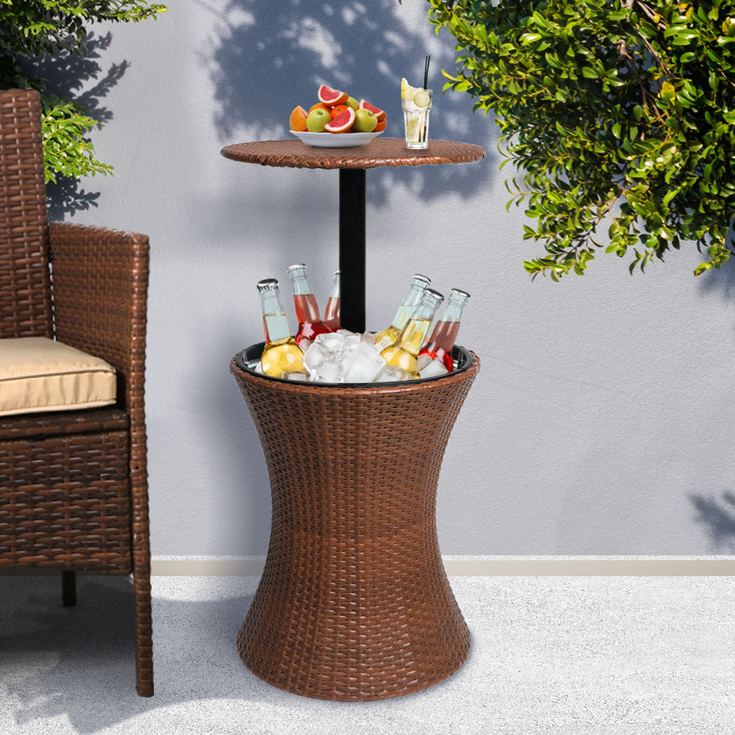 Levede Cooler Ice Bucket Table Bar Outdoor Brown-1831592621206802438