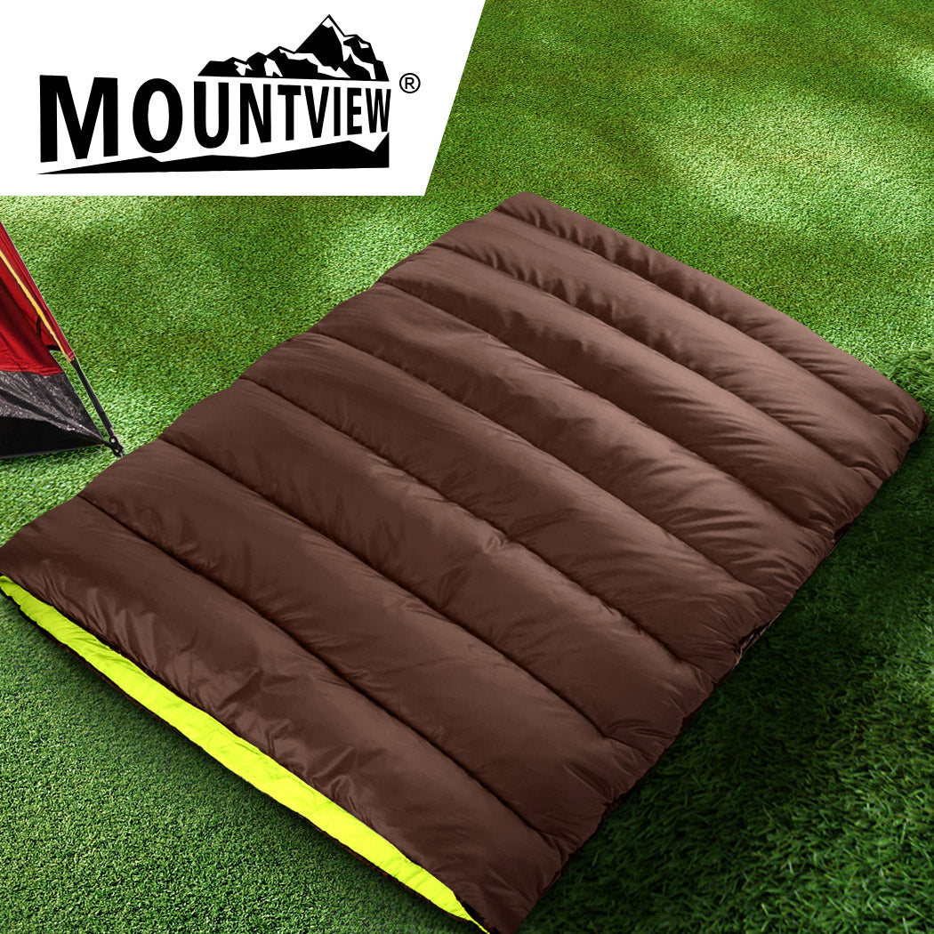 Mountview Double Sleeping Bag Bags Outdoor Brown-1831592807802998790