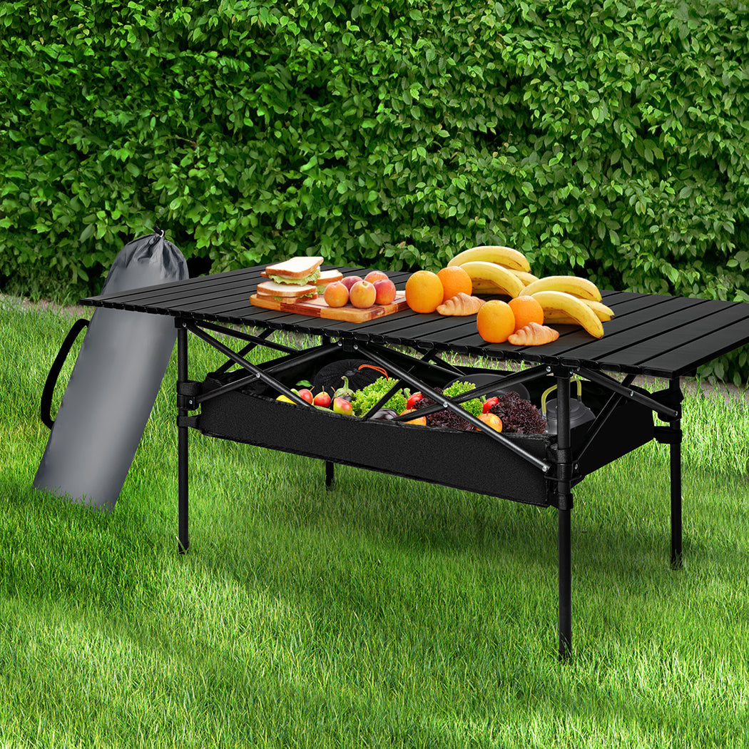 Levede Folding Camping Table Portable Black-1831592715624779782