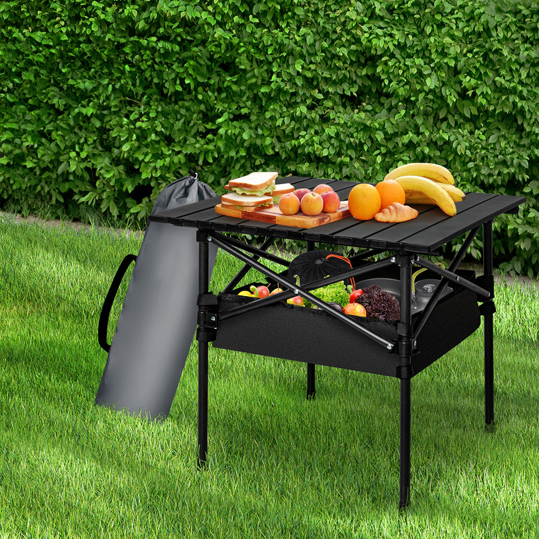 Levede Folding Camping Table Portable Black-1831592856800858118