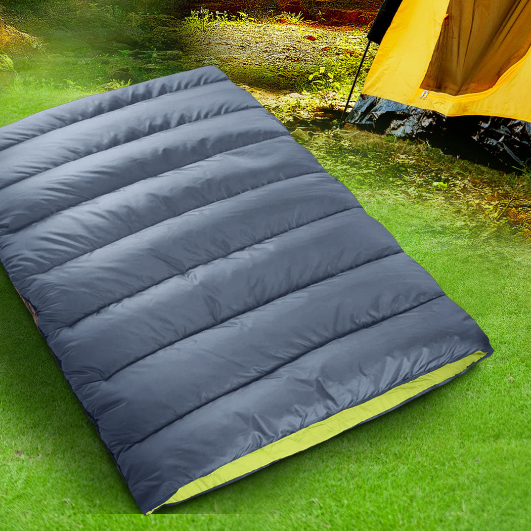 Mountview Double Sleeping Bag Bags Outdoor Grey-1831592807949799431