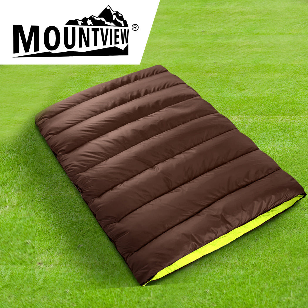 Mountview Double Sleeping Bag Bags Outdoor Brown-1831592807802998791