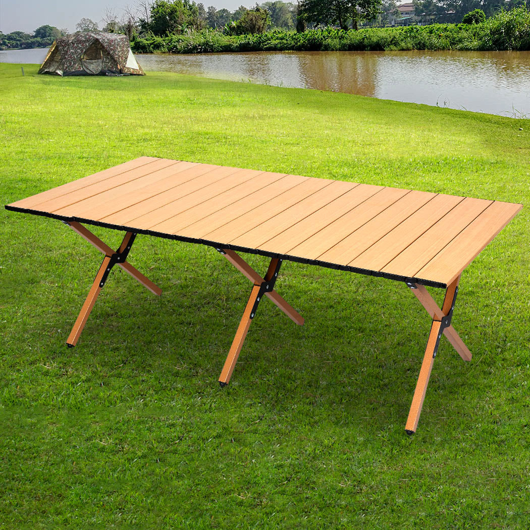 Levede Folding Camping Table Foldable Oak-1831592737405800455