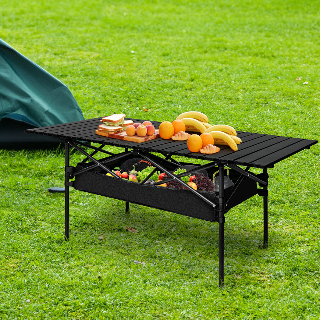 Levede Folding Camping Table Portable Black-1831592715624779783