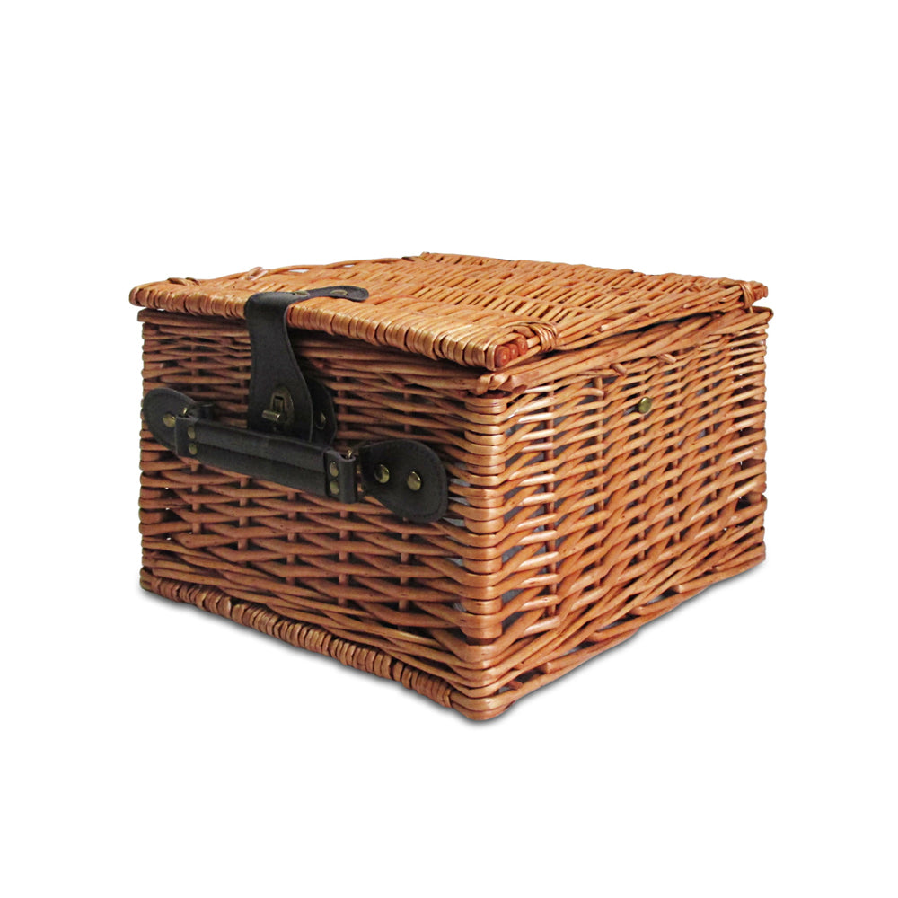 Alfresco 2 Person Vintage Picnic Basket with Insulated Blanket