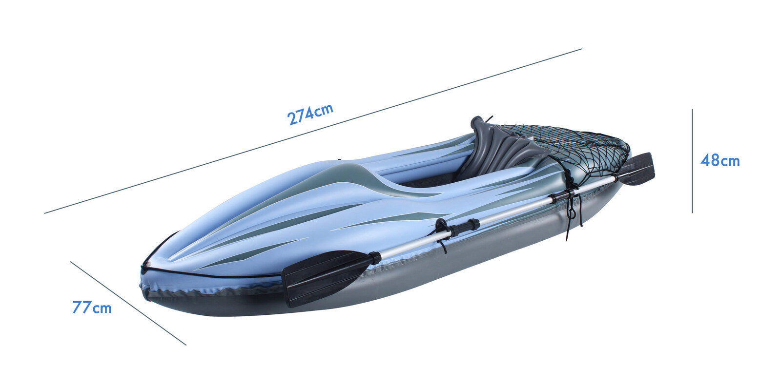 Inflatable Single Person Kayak, 100kgs Capacity