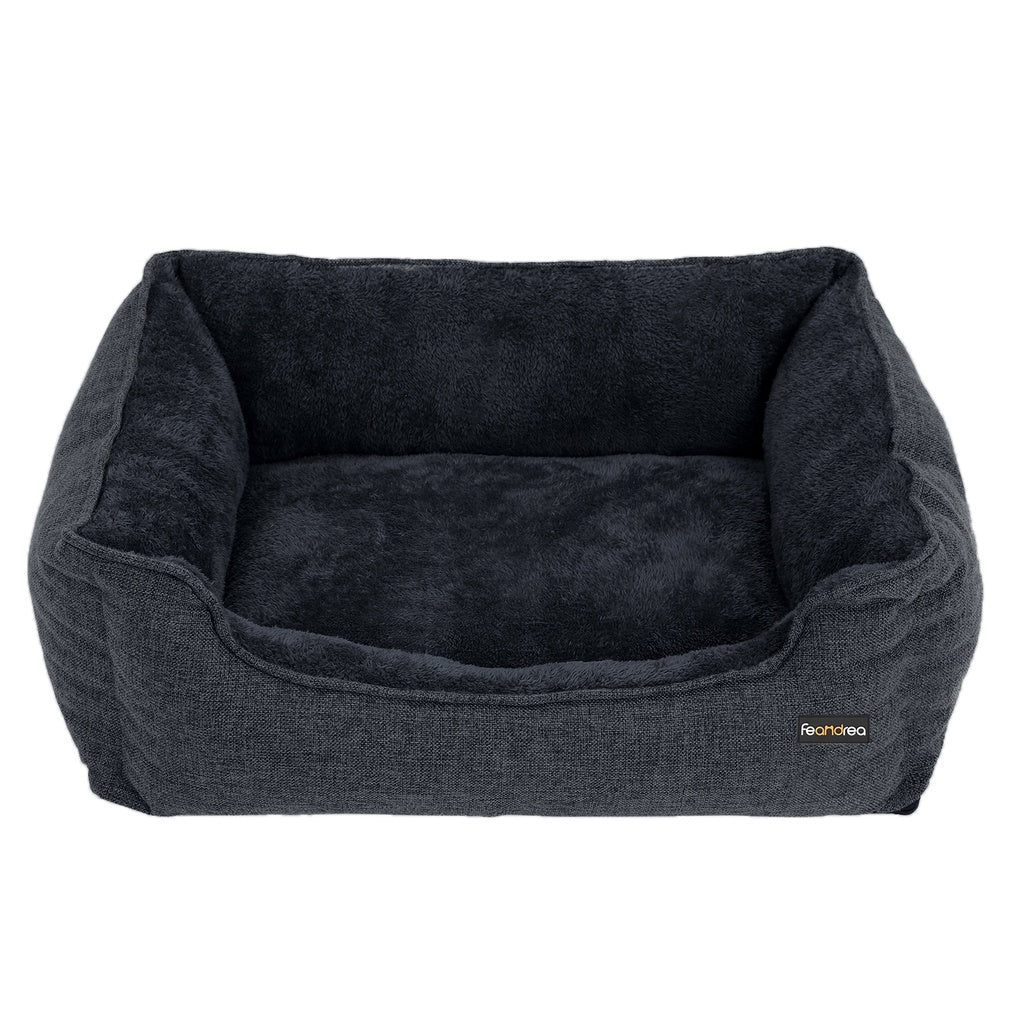 FEANDREA 110cm Dog Sofa Bed with Removable Washable Cover Dark Grey