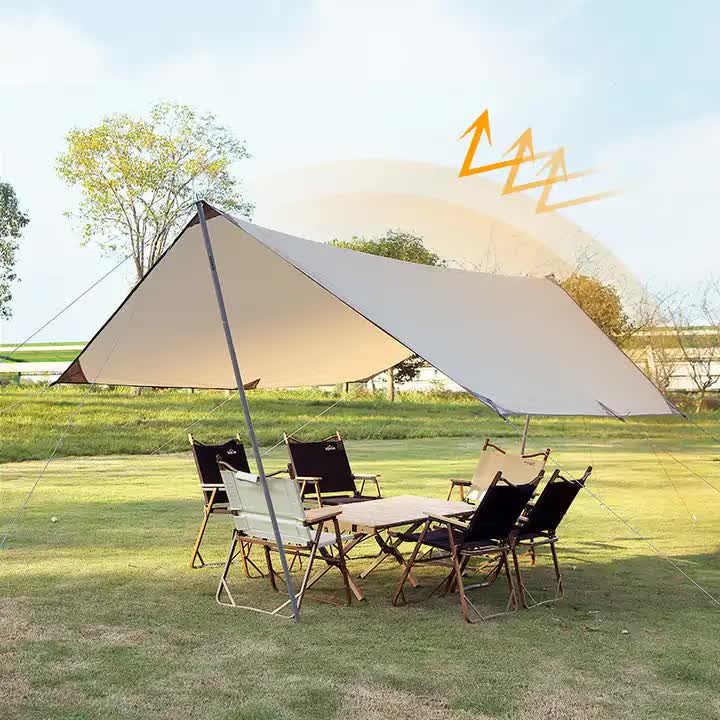 500*292 cm  Large  Square Camping Tarp Shelter - Waterproof, UV Protection, Sunshade Canopy Shelter for Camping, Hiking, Picnic