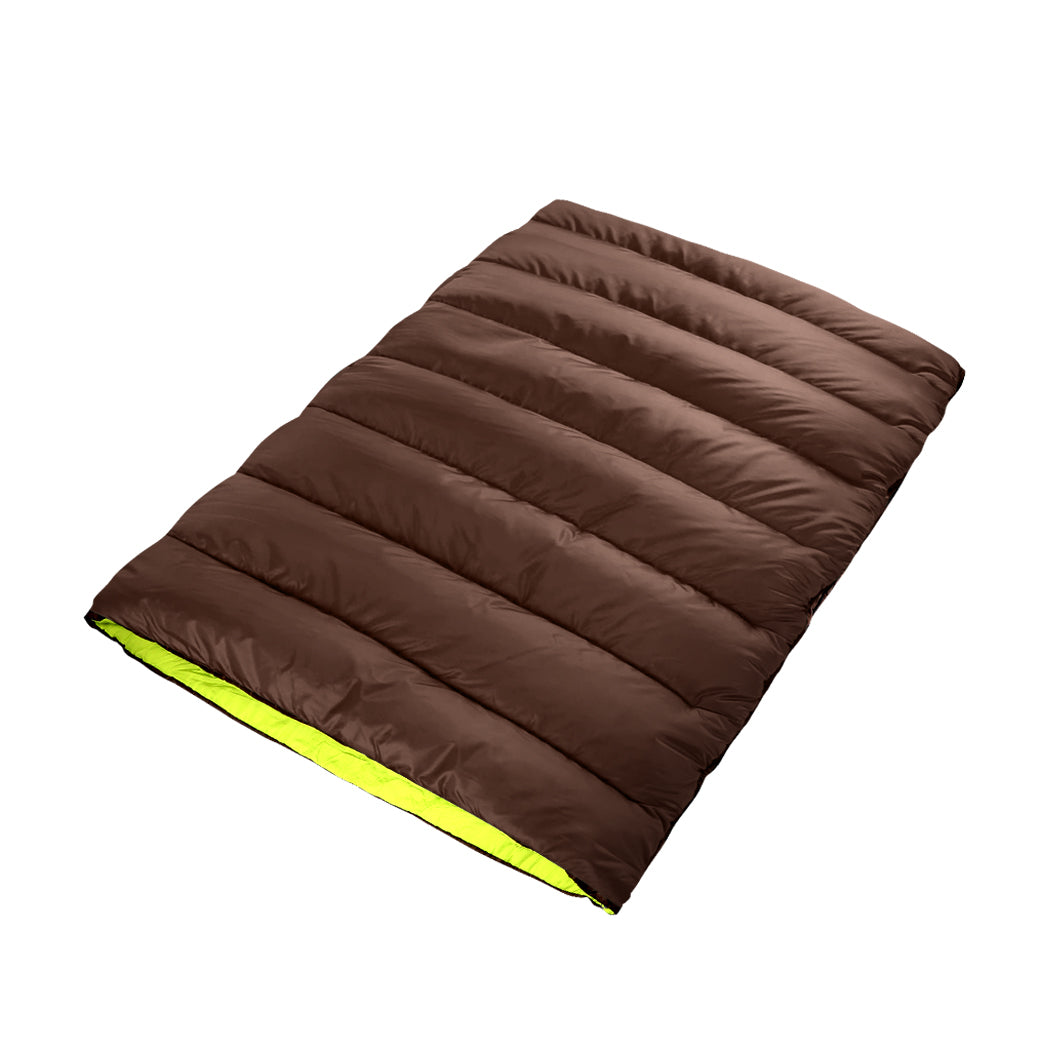 Mountview Double Sleeping Bag Bags Outdoor Brown-1831592807802998784