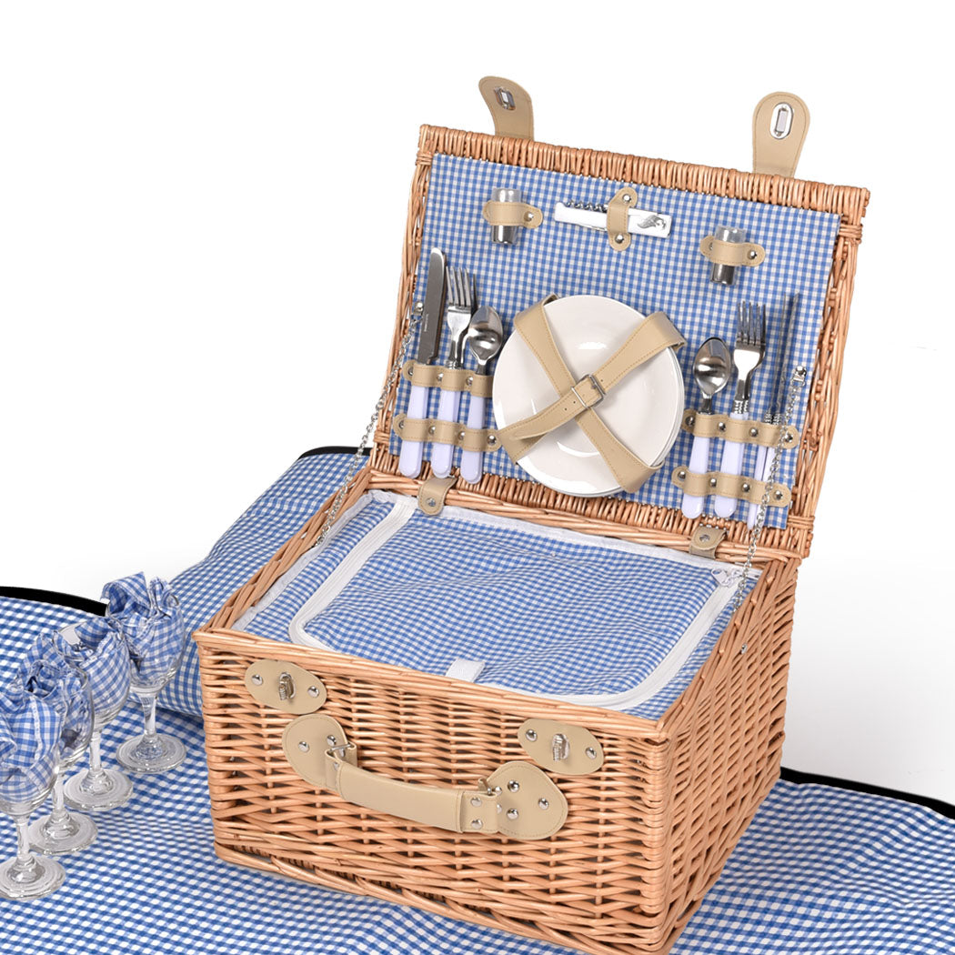 4 Person Picnic Basket Baskets Set Outdoor-1831592732544602112