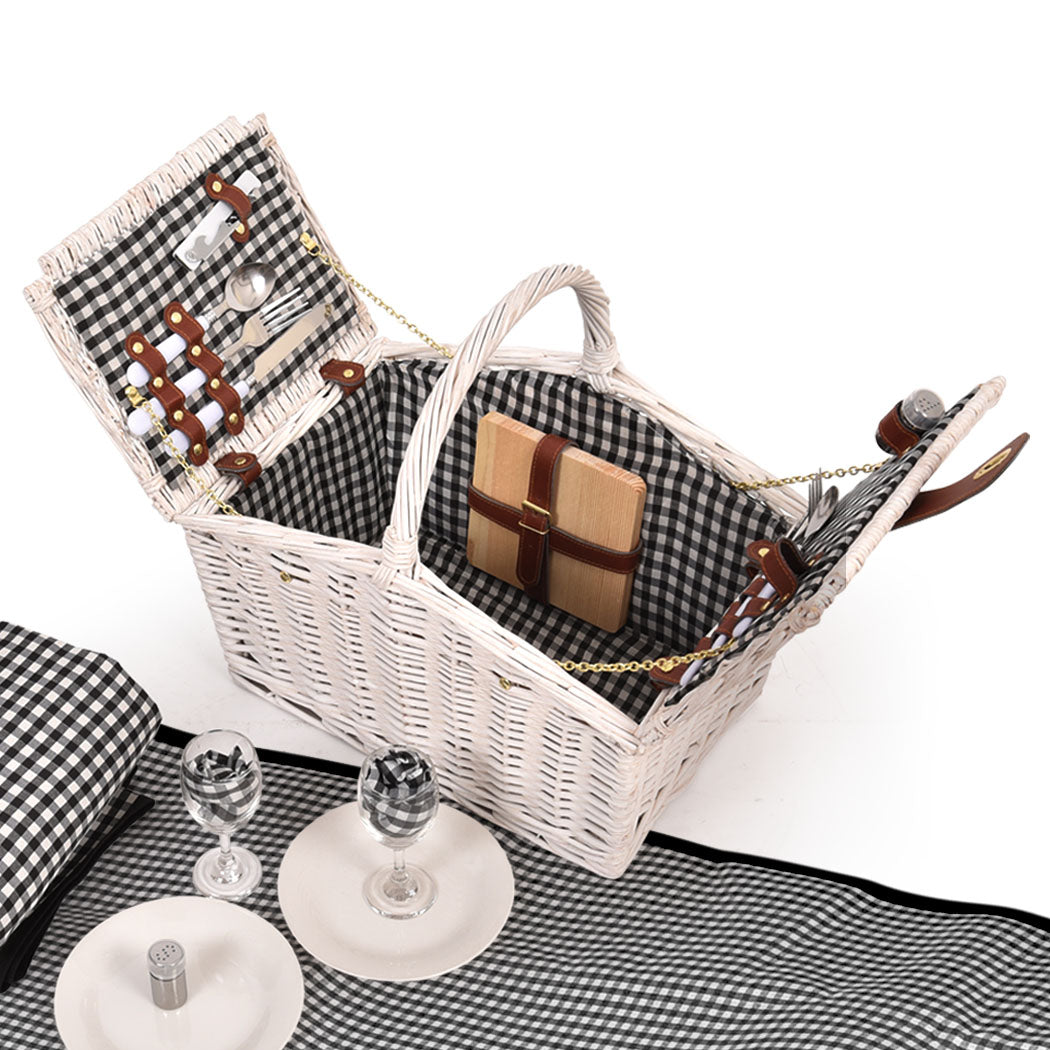 2 Person Picnic Basket Baskets Set Outdoor-1831592745840545792