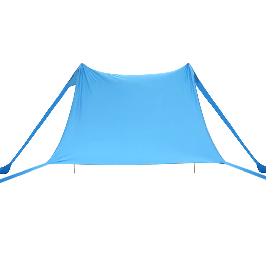 Beach Tent Camping Canopy 2-4 Person Family Sun Shade Shelter 210x210cm Blue-1831592771601960961