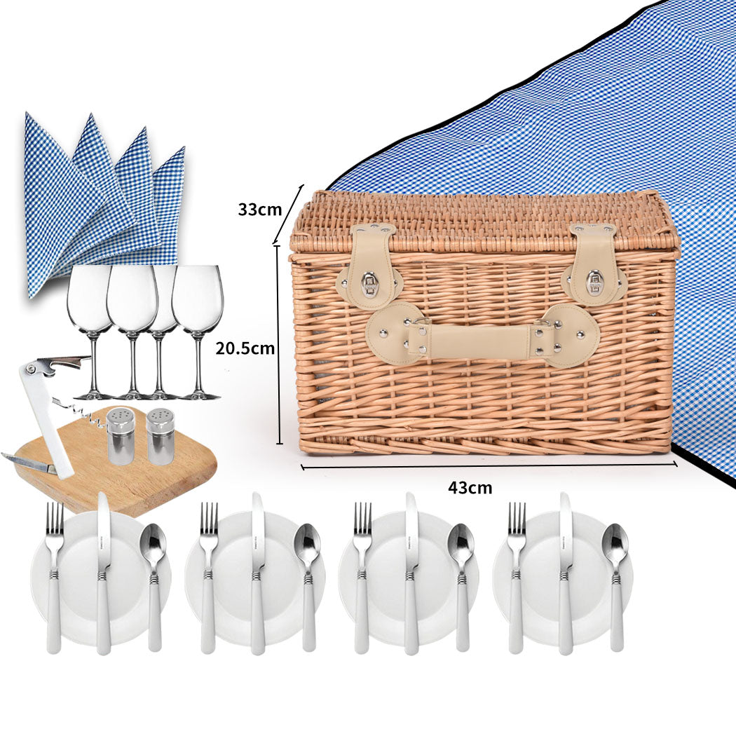 4 Person Picnic Basket Baskets Set Outdoor-1831592732544602114