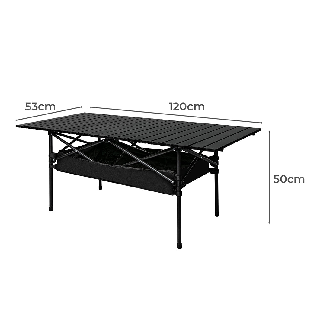 Levede Folding Camping Table Portable Black-1831592715624779778