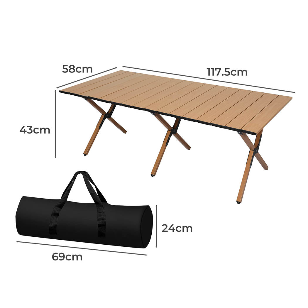 Levede Folding Camping Table Foldable Oak-1831592737405800450