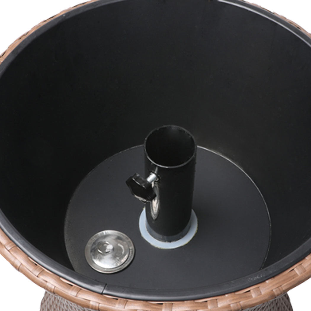 Levede Cooler Ice Bucket Table Bar Outdoor Black and brown-1831592621357797380