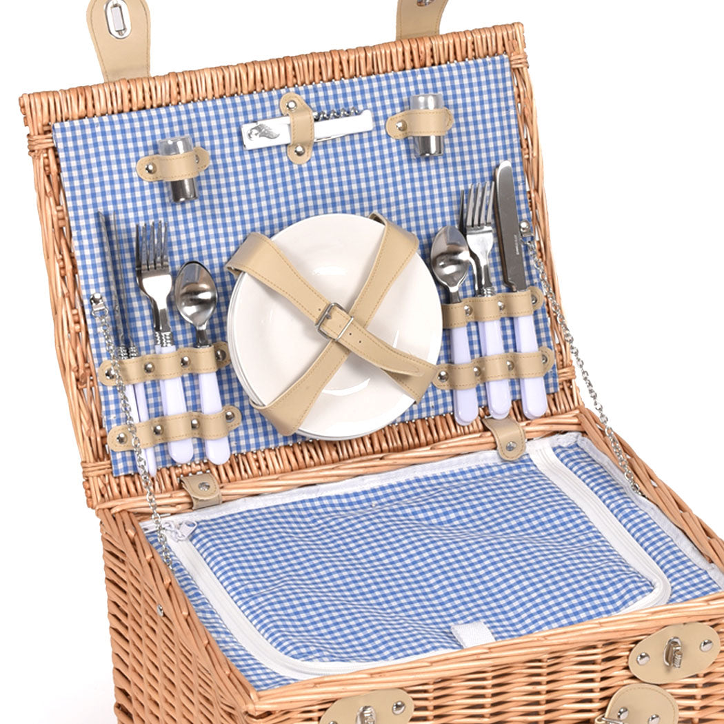 4 Person Picnic Basket Baskets Set Outdoor-1831592732544602116