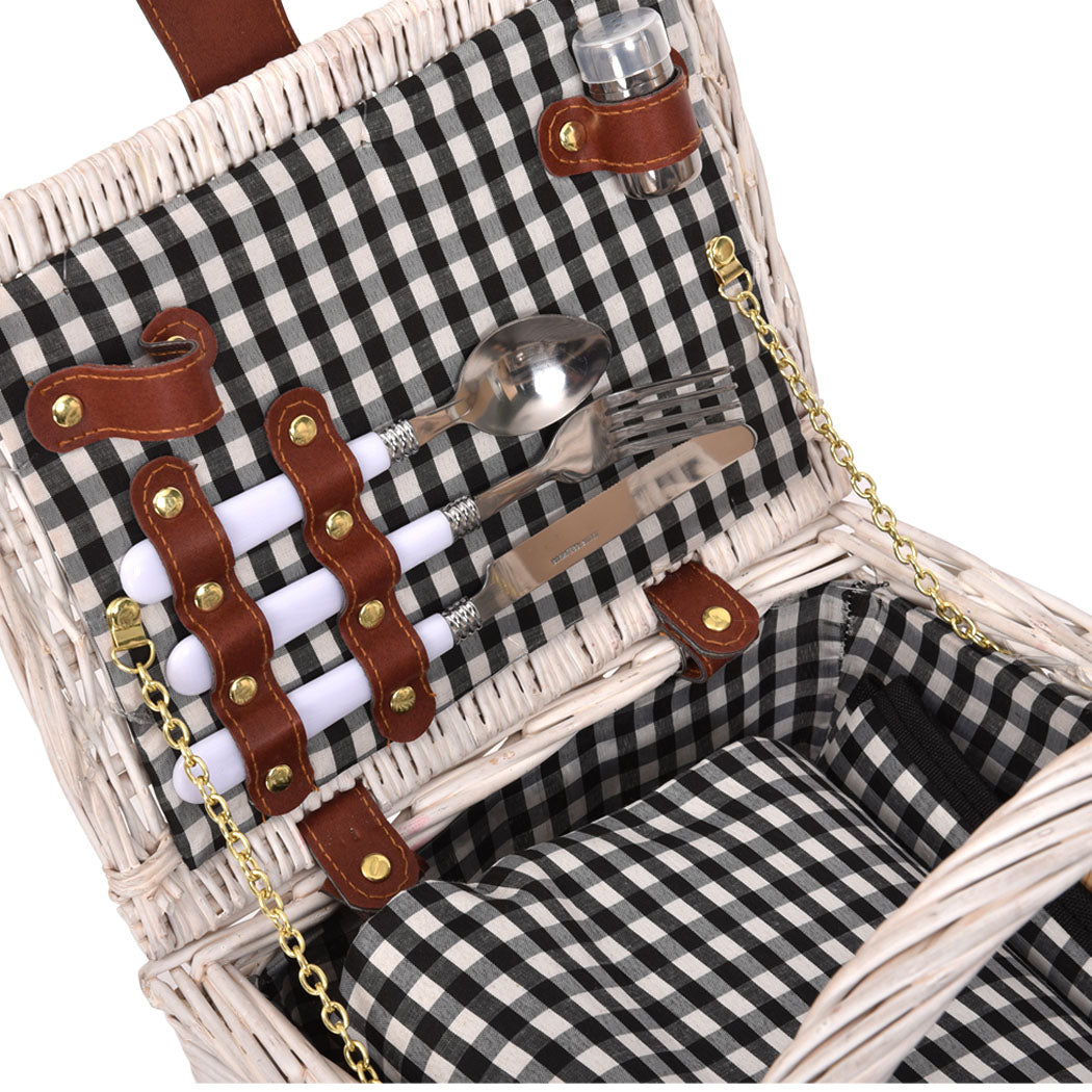 2 Person Picnic Basket Baskets Set Outdoor-1831592745840545796