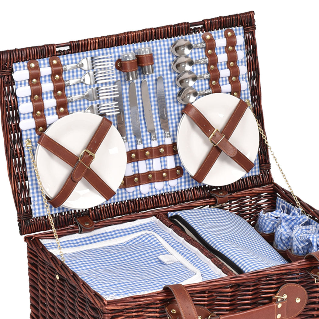 4 Person Picnic Basket Baskets Set Outdoor-1831592725070352388