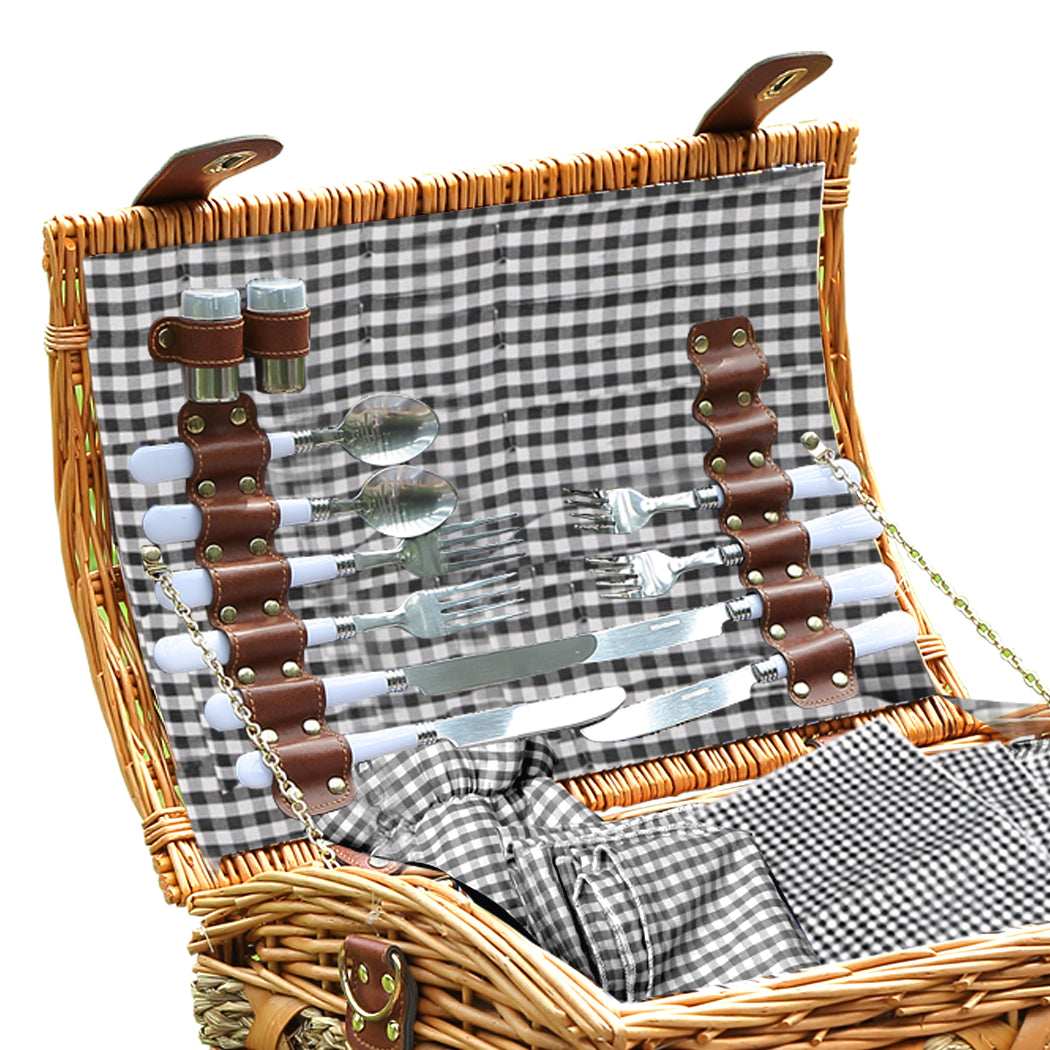 4 Person Picnic Basket Baskets Set Outdoor-1831592669130919940