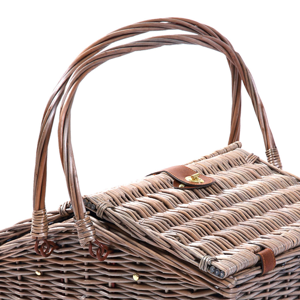 4 Person Picnic Basket Baskets Set Outdoor-1831592658842292229